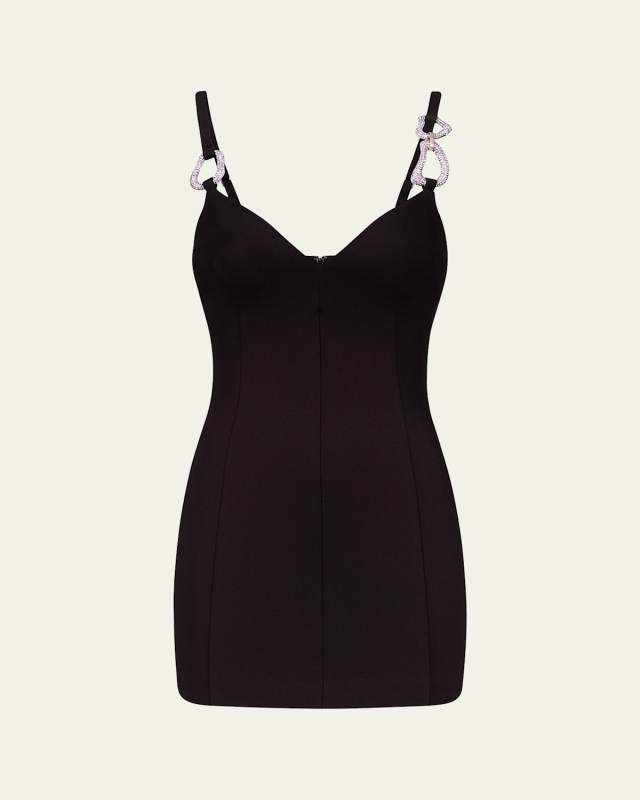 Crystal-Link Strap Mini Dress